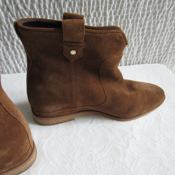 Cole Haan Womens Boots 8 8B Brown Suede Hidden Wedge Flat Look New Rayna - Picture 1 of 12